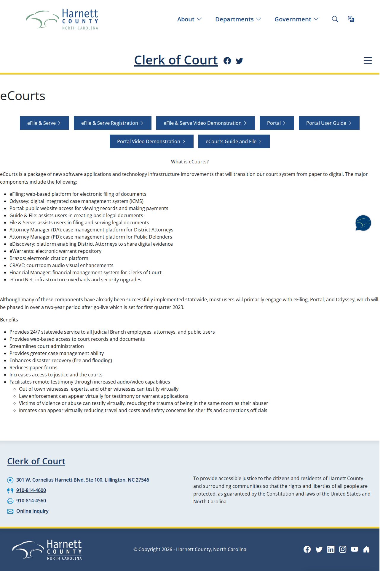 Harnett County criminal court records eCourts guide
