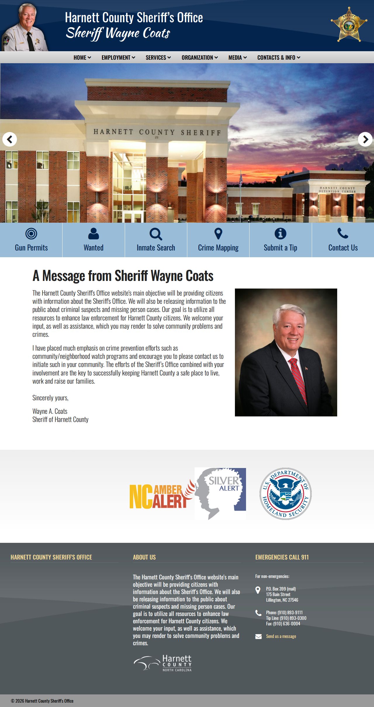 Harnett County sheriff criminal records homepage